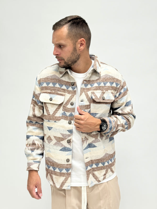 Giacca/Camicia lanetta azteca beige