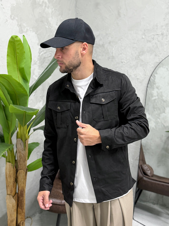 Giacca/camicia in ecodainetto nera