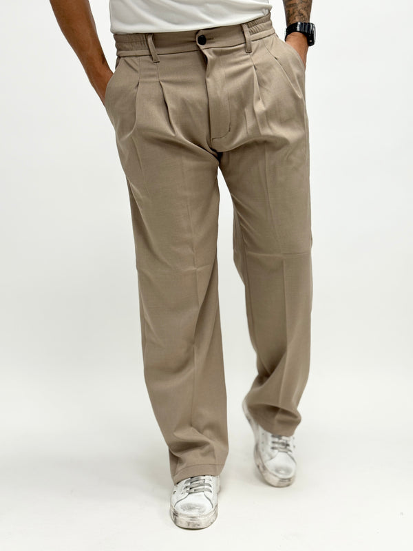 Pantalone MONTE CARLO sartoriale fondo ampio beige