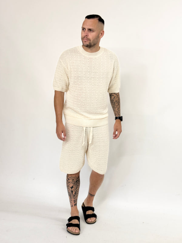 Coordinato in filo crema
