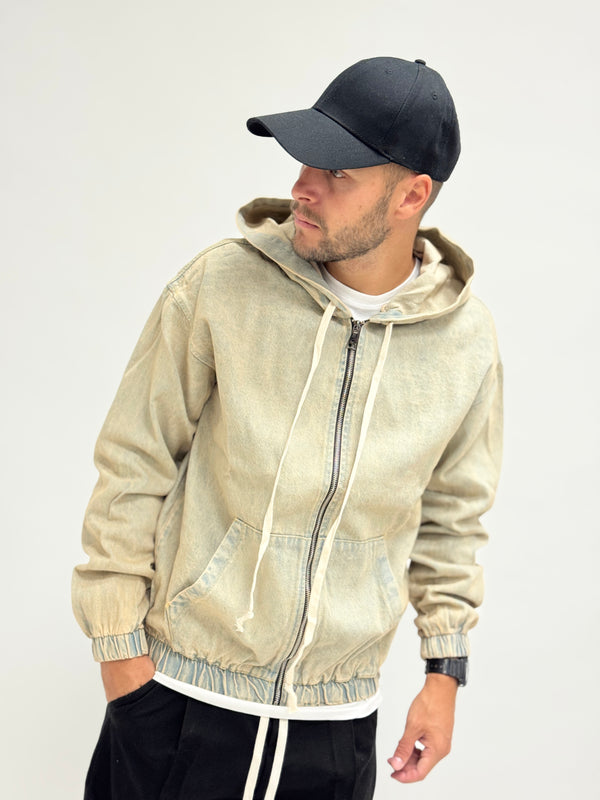 Giacca/felpa di jeans sabbiata