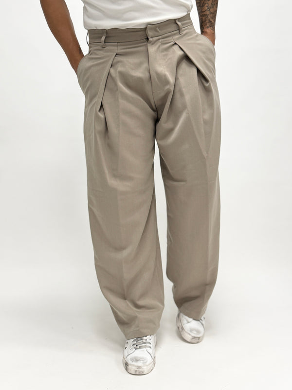 Pantalone OSLO bottone scomparsa beige