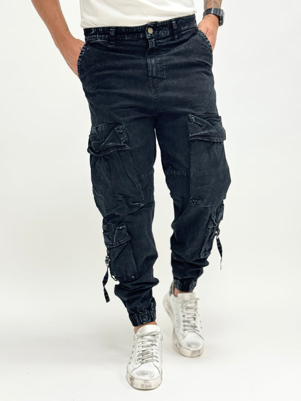 Cargo di jeans slavato nero
