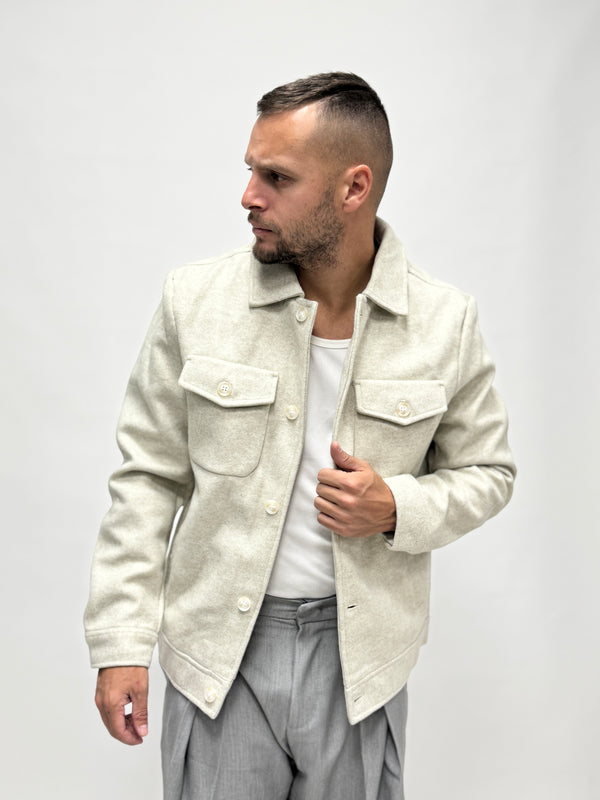Giacca/Camicia in panno beige
