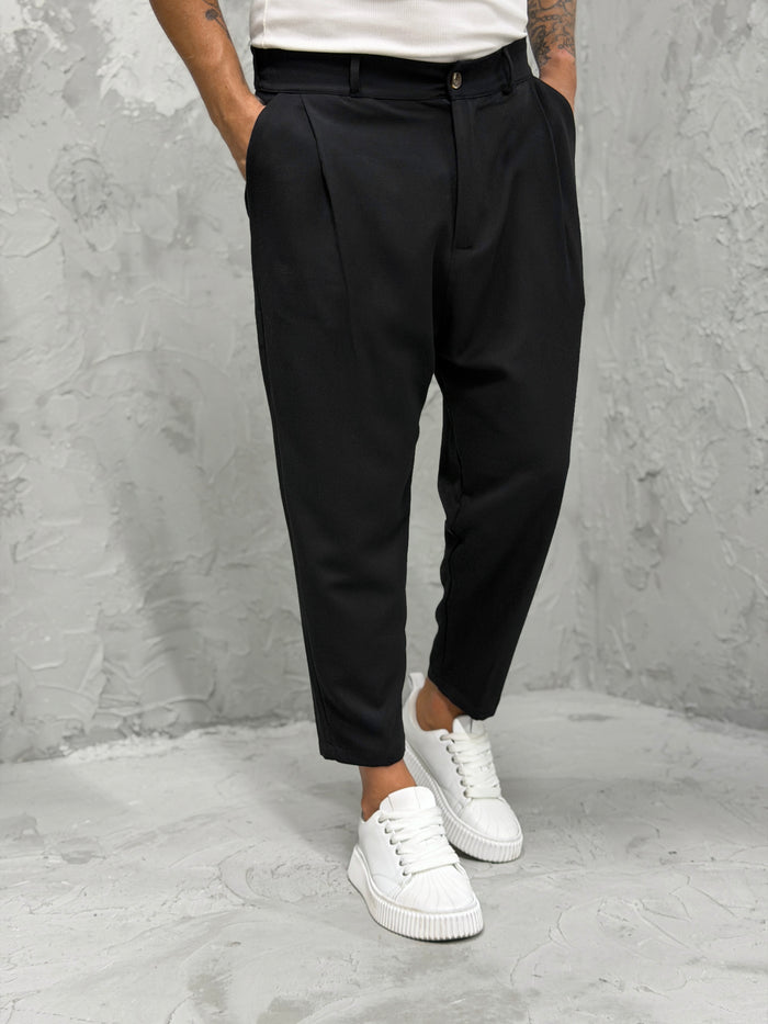 Pantalone MADRID con pinces nero