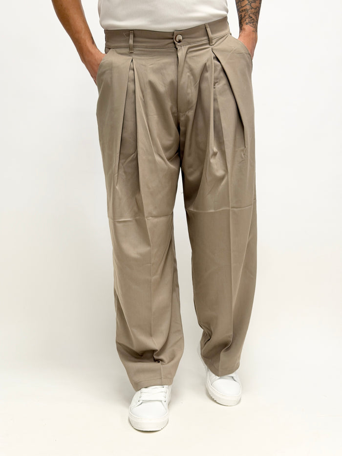 Pantalone VALENCIA japan doppia pinces camel SS