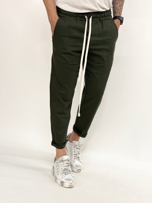 Pantalone CUBA regular verde LINO