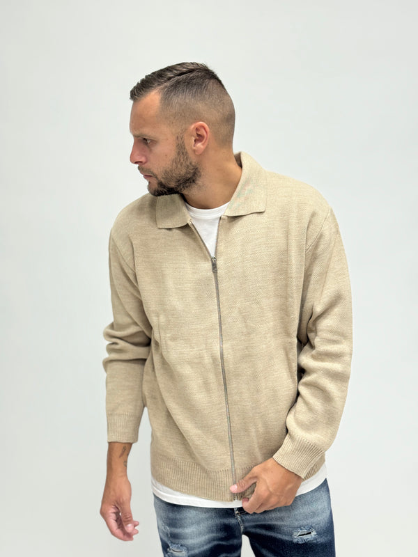Maglioncino AD zip beige
