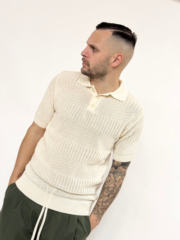 Polo J.W in maglia panna