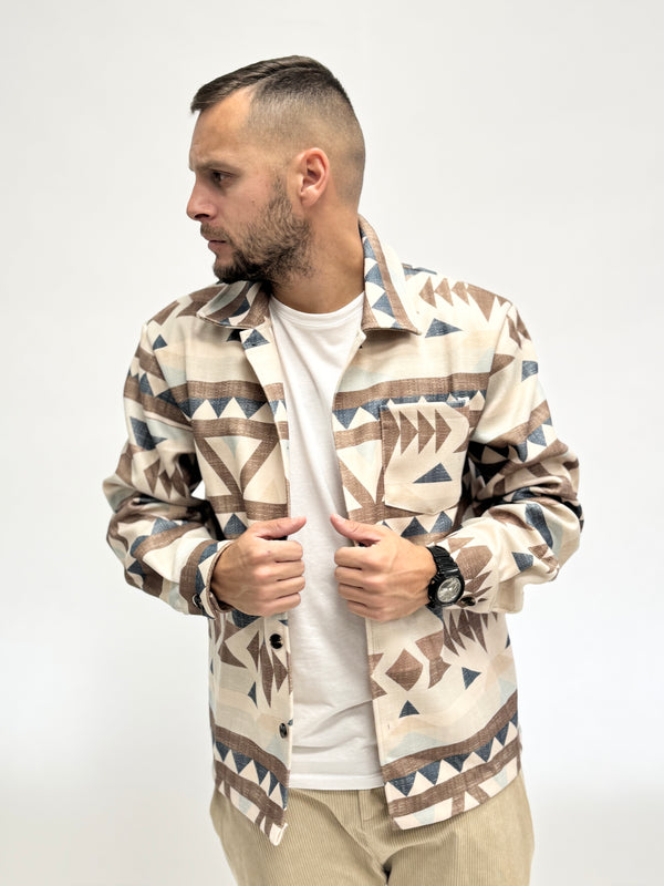 Giacca/Camicia tema azteco beige