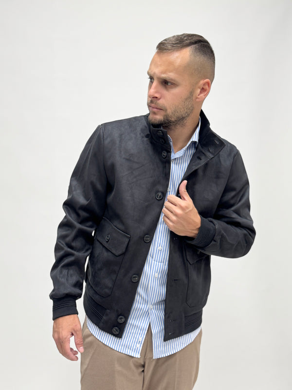 Giacca in ecocamoscio elegant blu