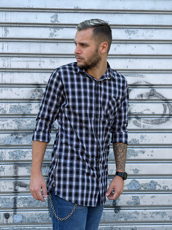 Camicia why not brand scozzese con zip laterale