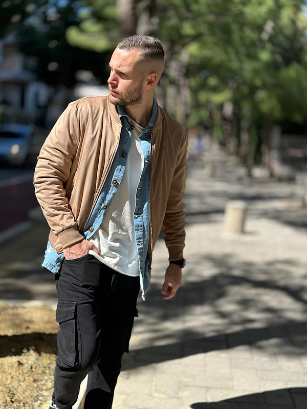 Giacca-Bomber over-d ecodainetto beige